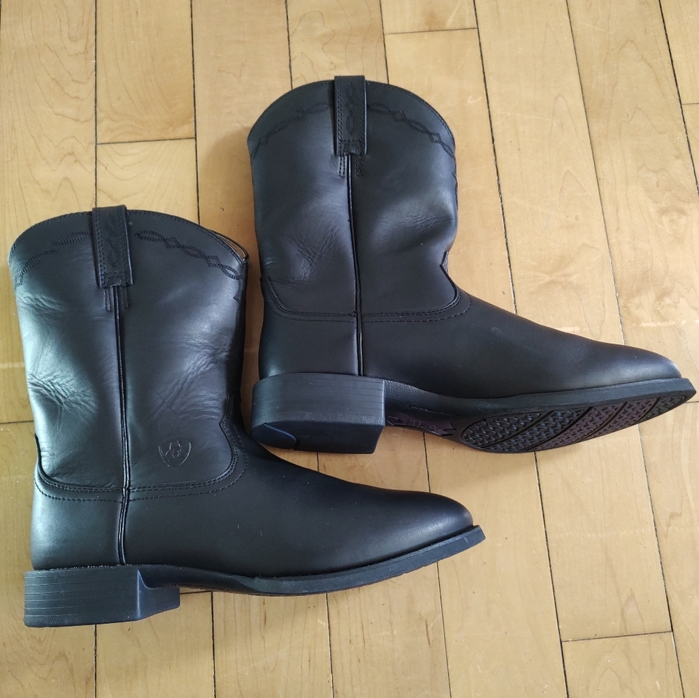 Ariat Men's Black Heritage Roper Western Boots - Picture 3 of 10